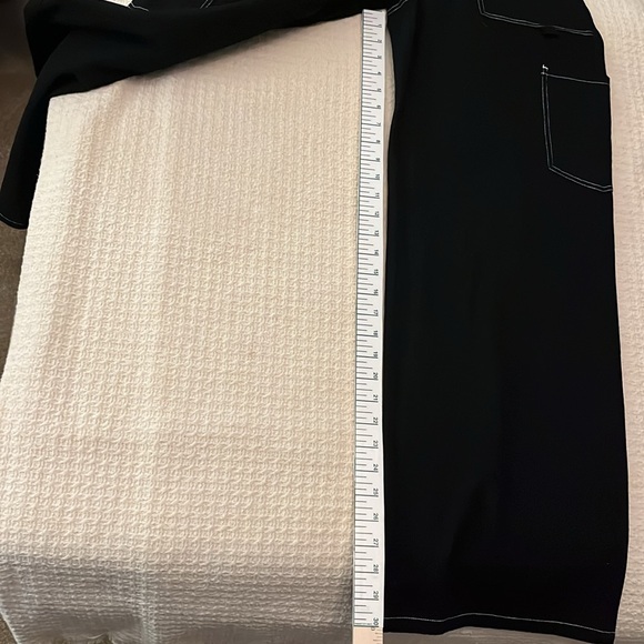 SOHN Boutique Black high waist, wide leg vintage Painters Pants -white stitching - Picture 6 of 12